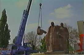 Lenin statue toppled